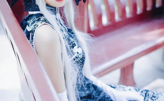 黑丝旗袍美女cosplay缘之空春日野穹图片