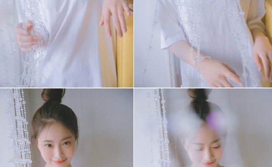 丸子头美女娇俏可爱居家写真图片