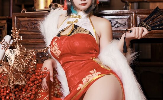 阿雪雪 – NO.050 碧蓝航线 柴郡新年旗袍[91P-2.27G]