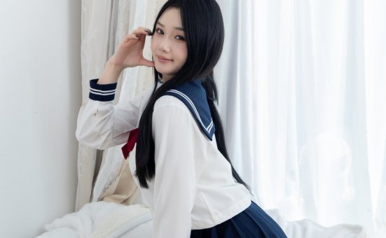 物恋传媒 No.2817 橙子-板鞋、珊瑚绒袜、白粉短棉袜、jk制服